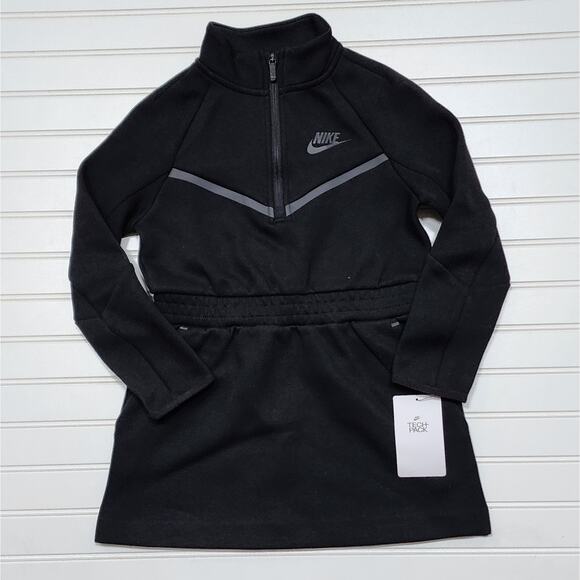 NWT Nike Little Girls Tech Fleece Dress: Black